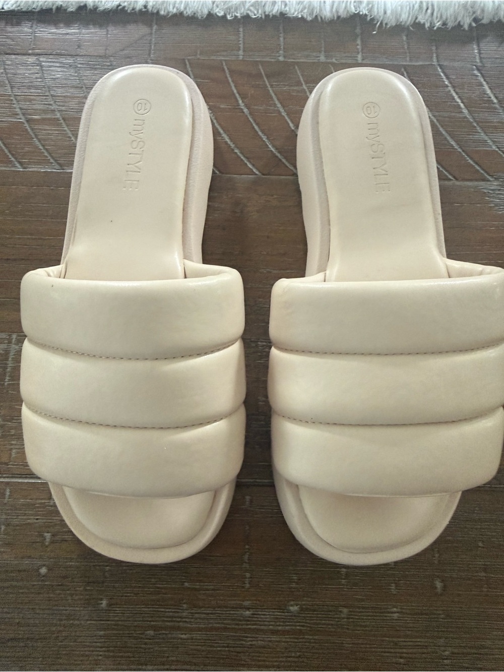 3/$10 MyStyle Women's Padded Slide Sandals in Nude